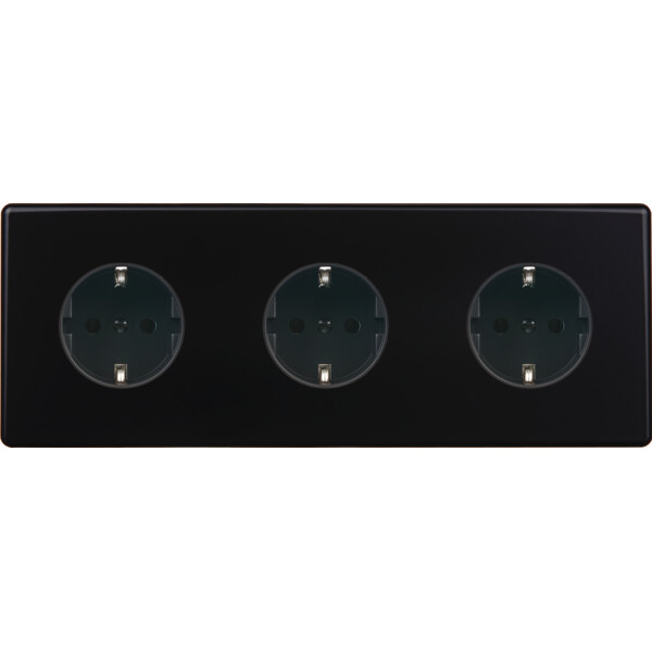 Façade hitera noir soft touch  triple horizontale pck pck pck - Modelec - 310482-K