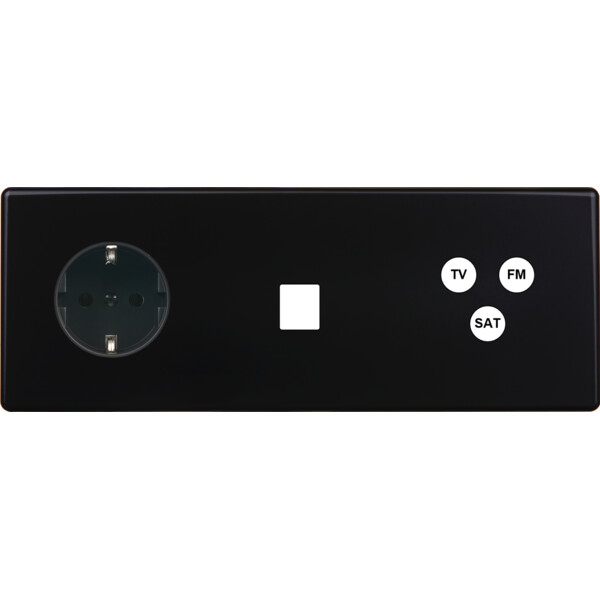 Façade hitera noir soft touch  triple horizontale pck m1 c3 - Modelec - 324482-K