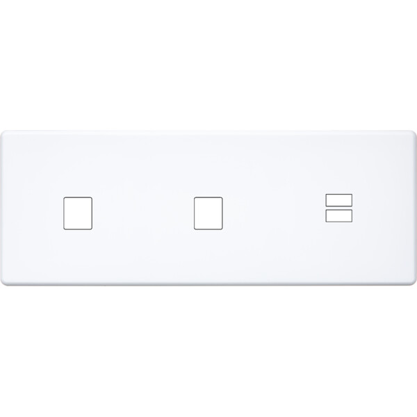 Façade hitera blanc soft touch triple horizontale 1 média 1 média ouverture pour chargeur double usb - Modelec - 330481