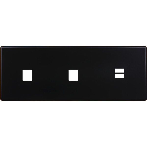 Façade hitera noir soft touch triple horizontale 1 média 1 média ouverture pour chargeur double usb - Modelec - 330482