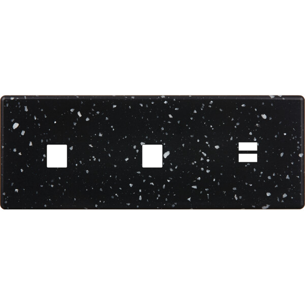 Façade hitera terrazzo noir triple horizontale 1 média 1 média ouverture pour chargeur double usb - Modelec - 330486