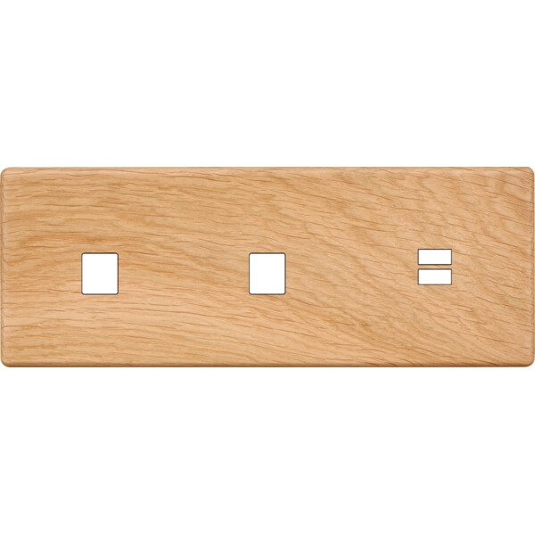 Façade hitera chêne clair triple horizontale 1 média 1 média ouverture pour chargeur double usb - Modelec - 330491