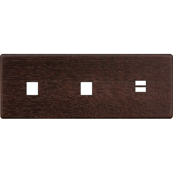 Façade hitera chêne foncé triple horizontale 1 média 1 média ouverture pour chargeur double usb - Modelec - 330492