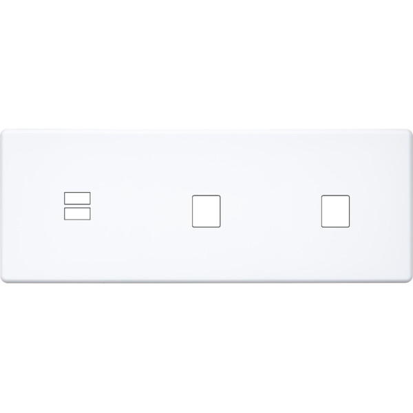 Façade hitera blanc soft touch triple horizontale ouverture pour chargeur double usb 1 média 1 médi - Modelec - 331481