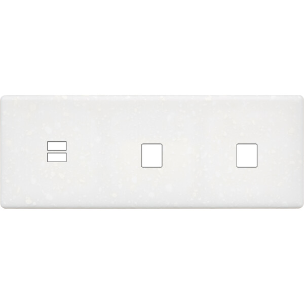 Façade hitera terrazzo blanc triple horizontale ouverture pour chargeur double usb 1 média 1 médi - Modelec - 331485