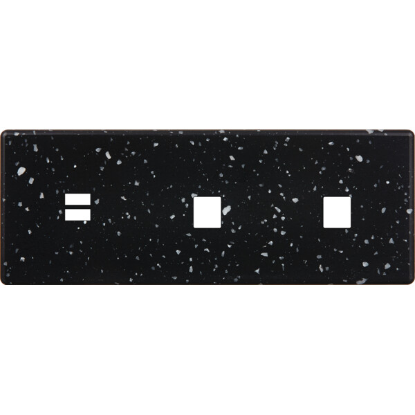 Façade hitera terrazzo noir triple horizontale ouverture pour chargeur double usb 1 média 1 médi - Modelec - 331486