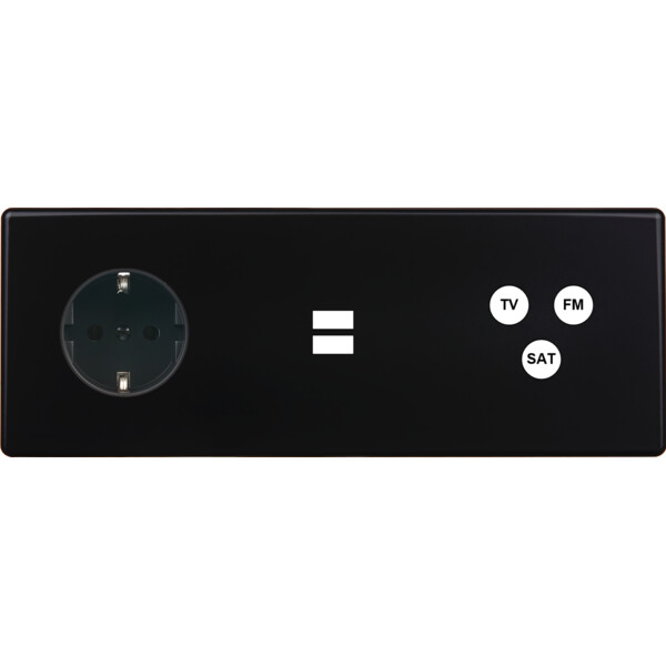 Façade hitera noir soft touch  triple horizontale pck u1 c3 - Modelec - 333482-K