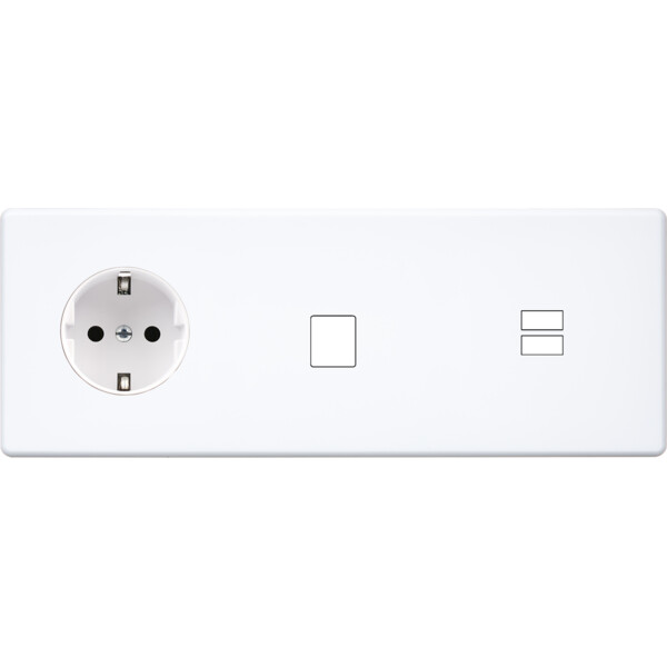 Façade hitera blanc soft touch  triple horizontale pck m1 u1 - Modelec - 334481-K