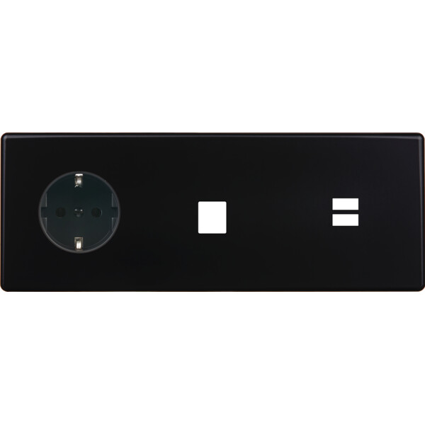 Façade hitera noir soft touch  triple horizontale pck m1 u1 - Modelec - 334482-K