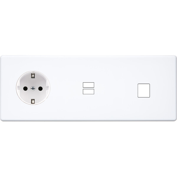 Façade hitera blanc soft touch  triple horizontale pck u1 m1 - Modelec - 335481-K