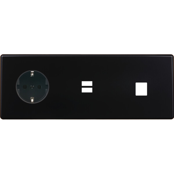 Façade hitera noir soft touch  triple horizontale pck u1 m1 - Modelec - 335482-K