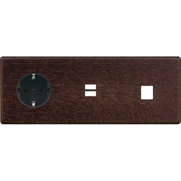 Façade hitera chene fonce triple horizontale pck u1 m1 - Modelec - 335492-K