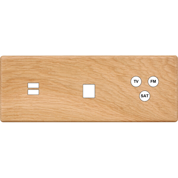 Façade hitera chêne clair triple horizontale ouverture pour chargeur double usb 1 média 1 tv-fm-sat - Modelec - 338491