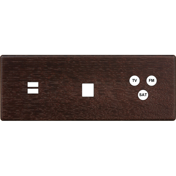 Façade hitera chêne foncé triple horizontale ouverture pour chargeur double usb 1 média 1 tv-fm-sat - Modelec - 338492