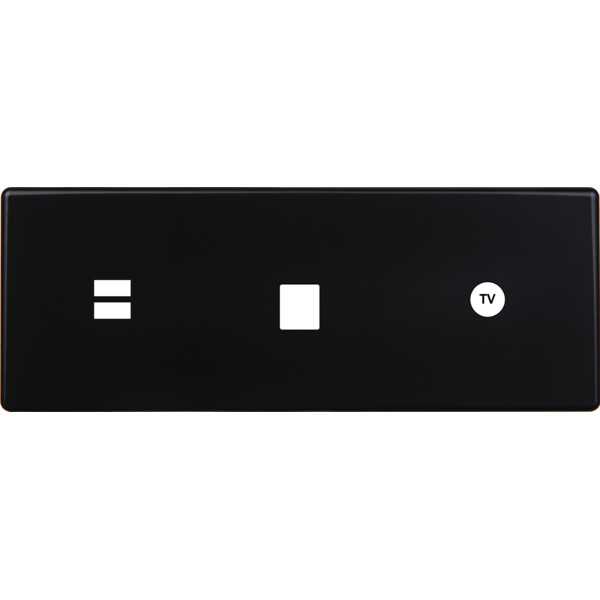 Façade hitera noir soft touch triple horizontale ouverture pour chargeur double usb 1 média 1 tv - Modelec - 339482