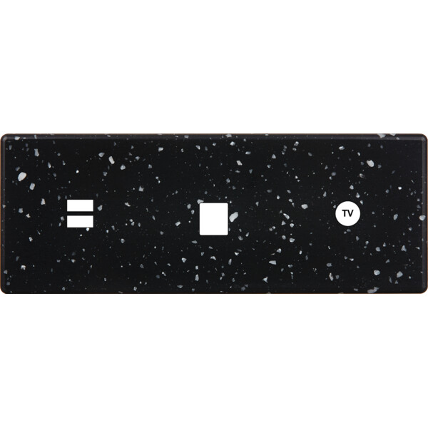 Façade hitera terrazzo noir triple horizontale ouverture pour chargeur double usb 1 média 1 tv - Modelec - 339486