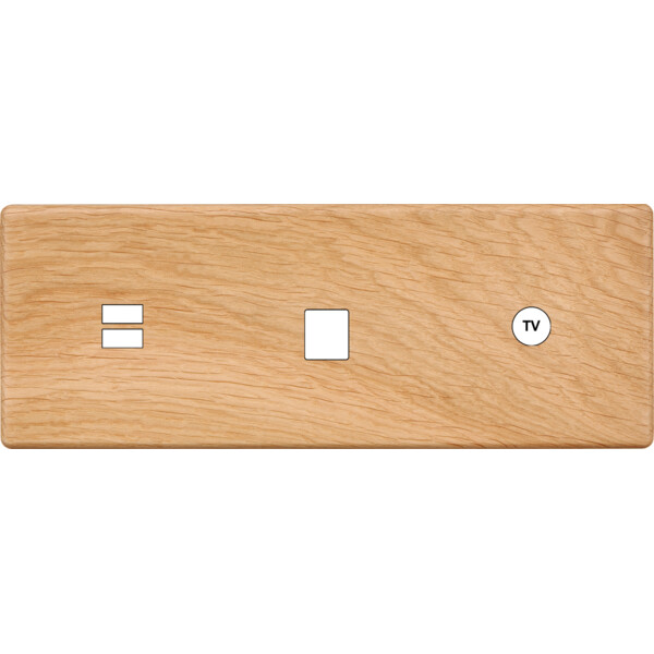 Façade hitera chêne clair triple horizontale ouverture pour chargeur double usb 1 média 1 tv - Modelec - 339491