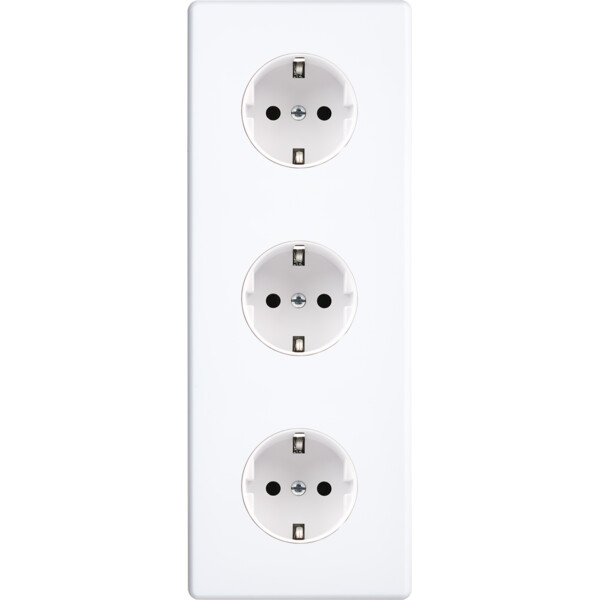 Façade hitera blanc soft touch  triple verticale pck pck pck - Modelec - 360481-K