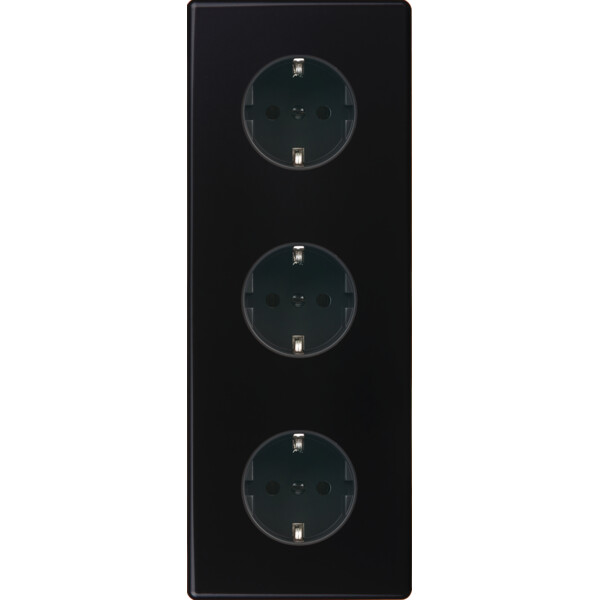 Façade hitera noir soft touch  triple verticale pck pck pck - Modelec - 360482-K