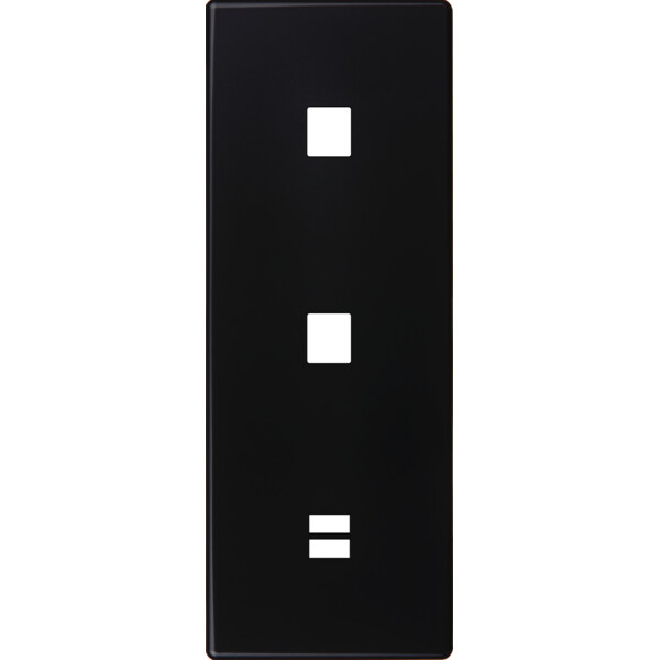 Façade hitera noir soft touch triple verticale 1 média 1 média ouverture pour chargeur double usb - Modelec - 380482