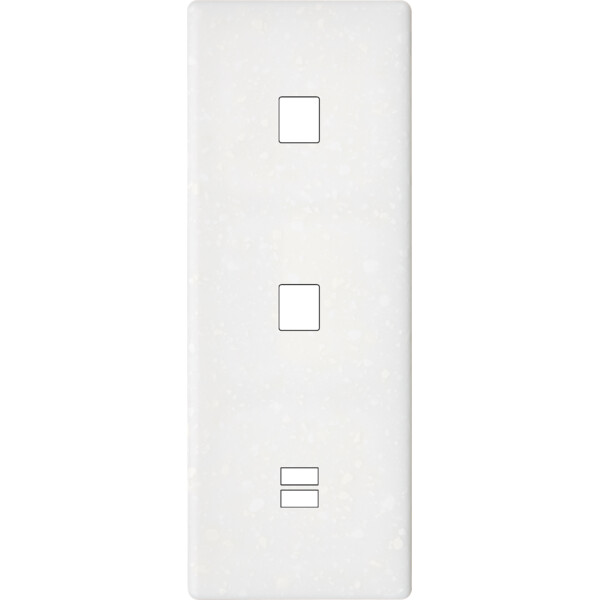 Façade hitera terrazzo blanc triple verticale 1 média 1 média ouverture pour chargeur double usb - Modelec - 380485