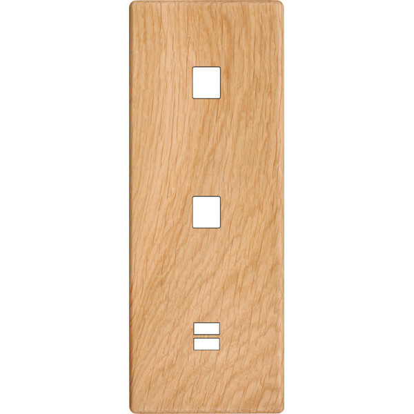 Façade hitera chêne clair triple verticale 1 média 1 média ouverture pour chargeur double usb - Modelec - 380491