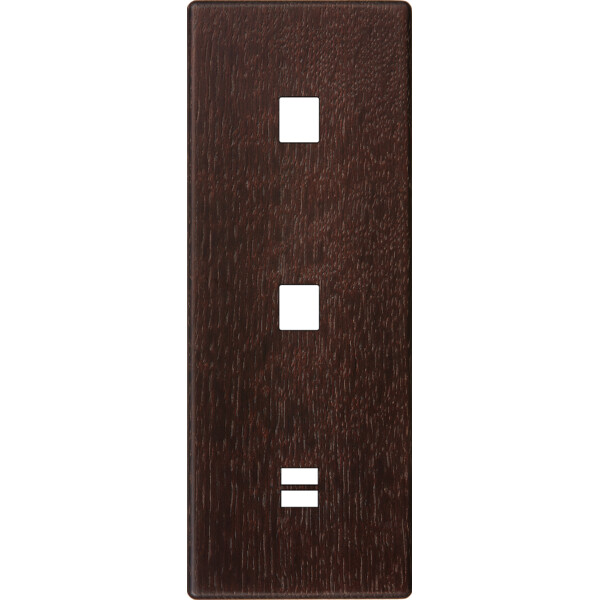 Façade hitera chêne foncé triple verticale 1 média 1 média ouverture pour chargeur double usb - Modelec - 380492