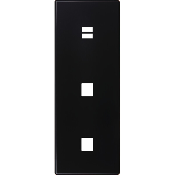 Façade hitera noir soft touch triple verticale 1 média 1 média ouverture pour chargeur double usb - Modelec - 381482