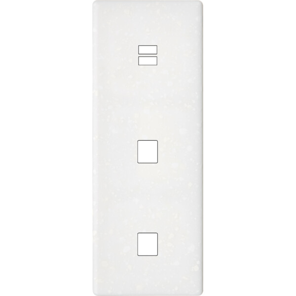Façade hitera terrazzo blanc triple verticale 1 média 1 média ouverture pour chargeur double usb - Modelec - 381485