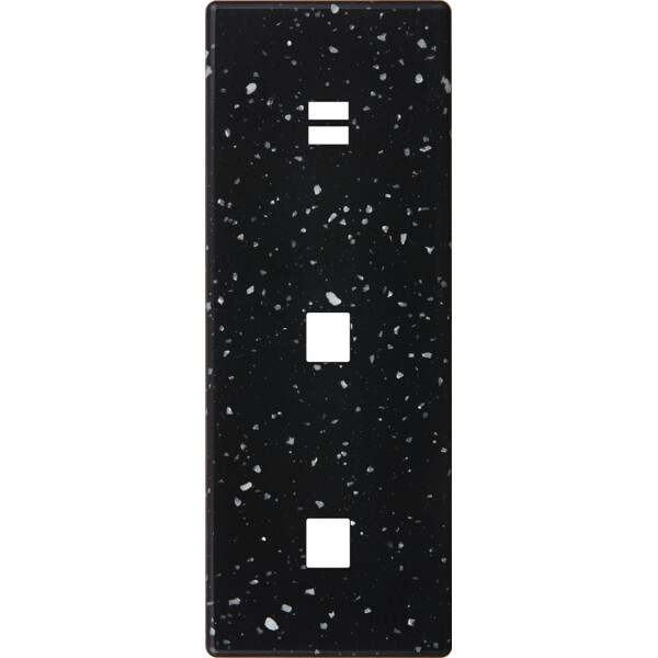 Façade hitera terrazzo noir triple verticale 1 média 1 média ouverture pour chargeur double usb - Modelec - 381486