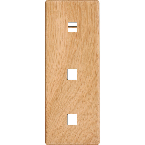 Façade hitera chêne clair triple verticale 1 média 1 média ouverture pour chargeur double usb - Modelec - 381491