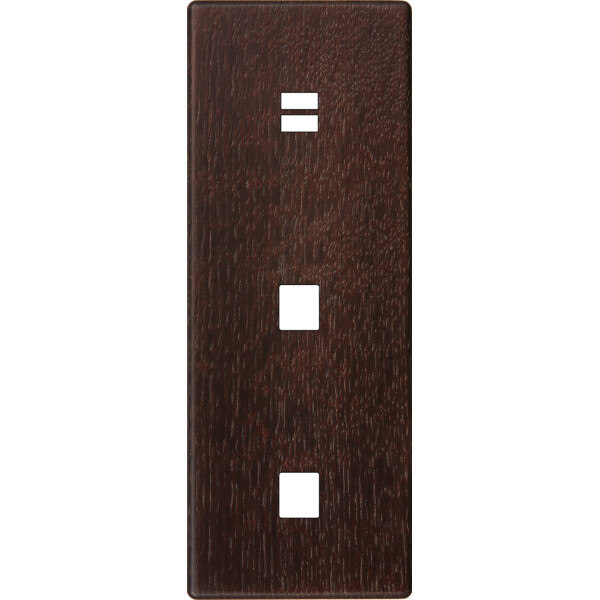 Façade hitera chêne foncé triple verticale 1 média 1 média ouverture pour chargeur double usb - Modelec - 381492