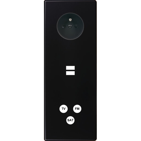 Façade hitera noir soft touch triple verticale prise de courant 2p+t ouverture pour chargeur double usb 1 tv-fm-sat - Modelec - 383482