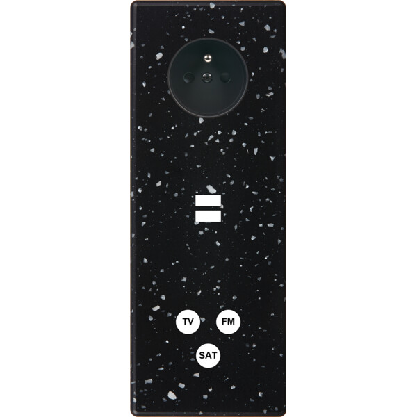 Façade hitera terrazzo noir triple verticale prise de courant 2p+t ouverture pour chargeur double usb 1 tv-fm-sat - Modelec - 383486