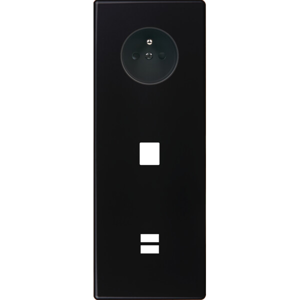 Façade hitera noir soft touch triple verticale prise de courant 2p+t 1 média ouverture pour chargeur double usb - Modelec - 384482