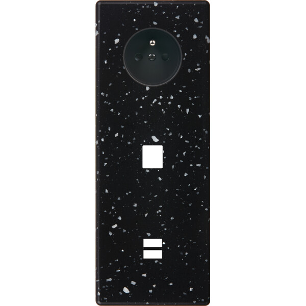 Façade hitera terrazzo noir triple verticale prise de courant 2p+t 1 média ouverture pour chargeur double usb - Modelec - 384486