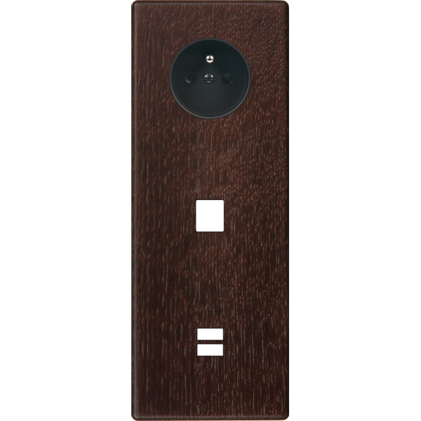 Façade hitera chêne foncé triple verticale prise de courant 2p+t 1 média ouverture pour chargeur double usb - Modelec - 384492