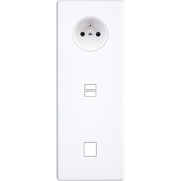 Façade hitera blanc soft touch triple verticale prise de courant 2p+t ouverture pour chargeur double usb 1 médi - Modelec - 385481