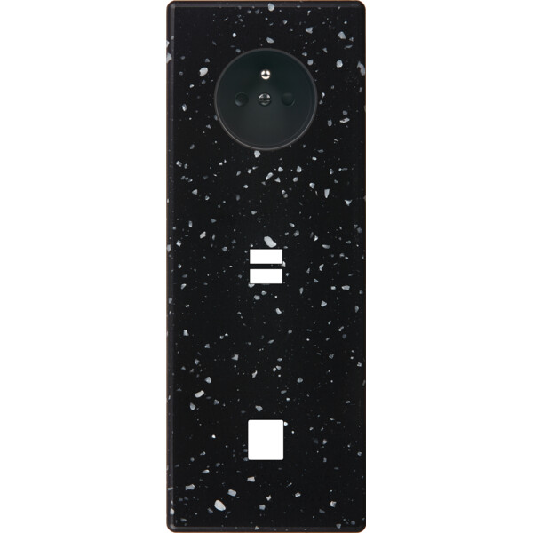 Façade hitera terrazzo noir triple verticale prise de courant 2p+t ouverture pour chargeur double usb 1 médi - Modelec - 385486