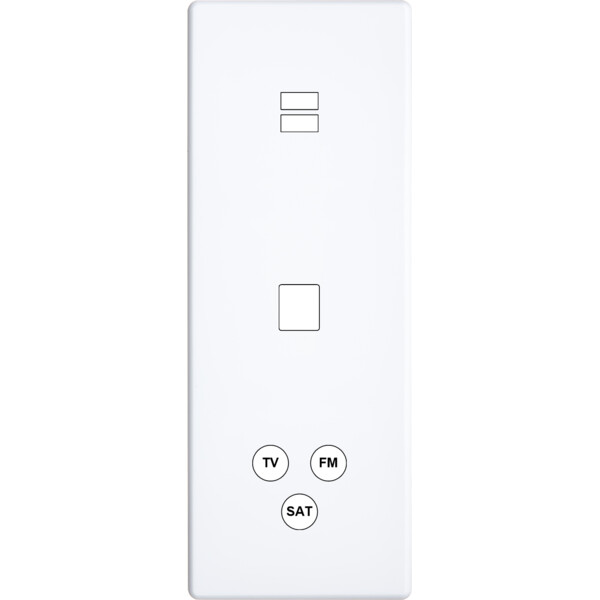 Façade hitera blanc soft touch triple verticale ouverture pour chargeur double usb 1 média 1 tv-fm-sat - Modelec - 388481
