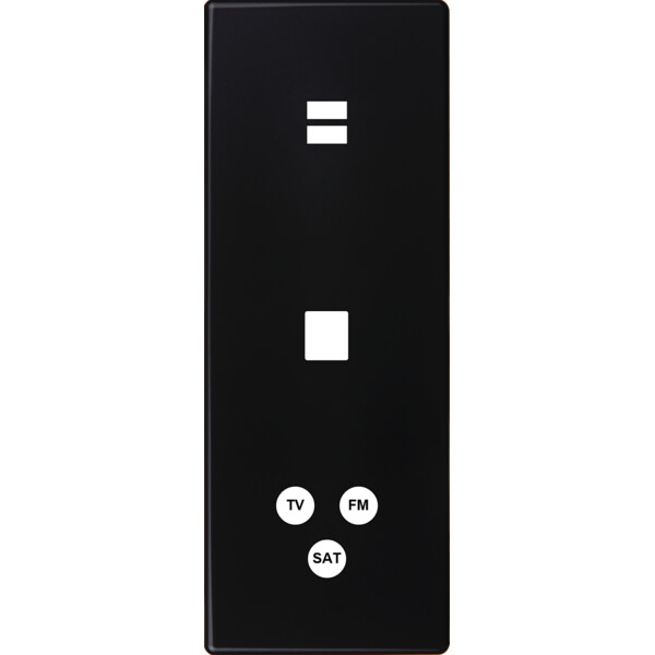 Façade hitera noir soft touch triple verticale ouverture pour chargeur double usb 1 média 1 tv-fm-sat - Modelec - 388482