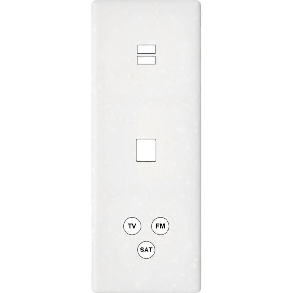 Façade hitera terrazzo blanc triple verticale ouverture pour chargeur double usb 1 média 1 tv-fm-sat - Modelec - 388485