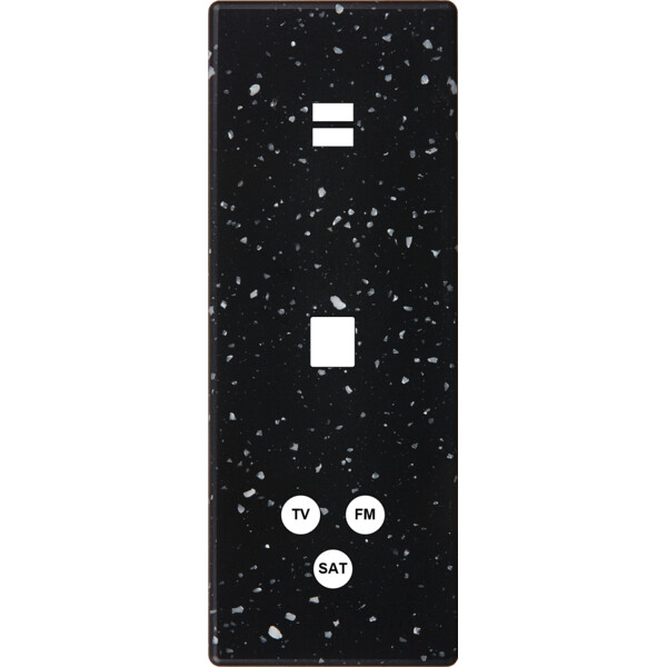 Façade hitera terrazzo noir triple verticale ouverture pour chargeur double usb 1 média 1 tv-fm-sat - Modelec - 388486