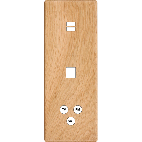 Façade hitera chêne clair triple verticale ouverture pour chargeur double usb 1 média 1 tv-fm-sat - Modelec - 388491