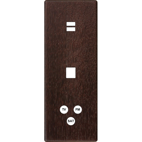 Façade hitera chêne foncé triple verticale ouverture pour chargeur double usb 1 média 1 tv-fm-sat - Modelec - 388492