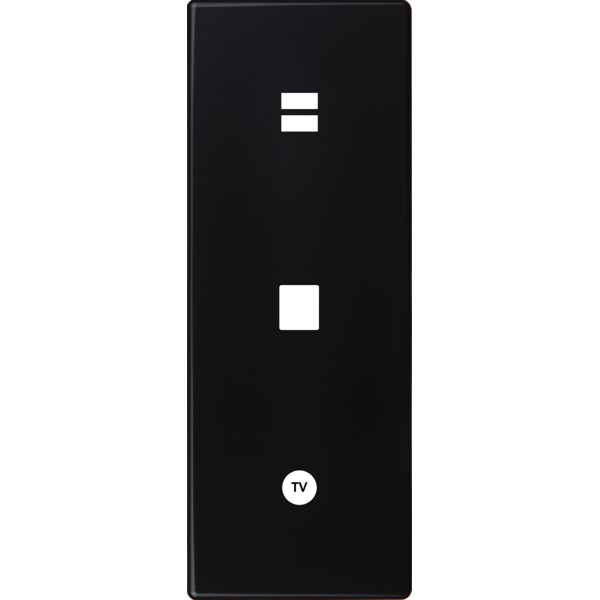 Façade hitera noir soft touch triple verticale ouverture pour chargeur double usb 1 média 1 tv - Modelec - 389482