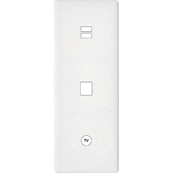 Façade hitera terrazzo blanc triple verticale ouverture pour chargeur double usb 1 média 1 tv - Modelec - 389485