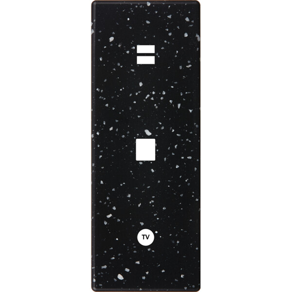 Façade hitera terrazzo noir triple verticale ouverture pour chargeur double usb 1 média 1 tv - Modelec - 389486
