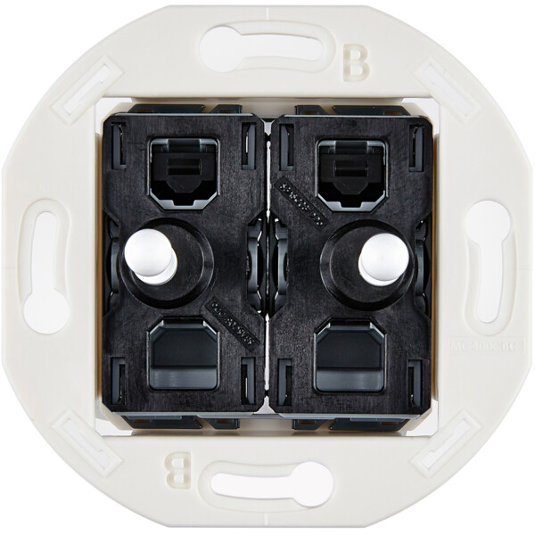 Mécanisme à connexion automatique 2 va-et-vient et/ou poussoir blanc pour collection iris - Modelec - 087020WBL