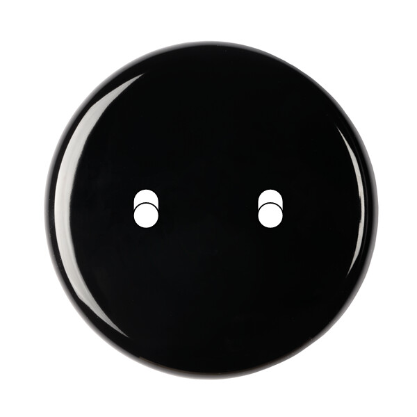 Façade iris by modelec en porcelaine noire simple poste, pour deux basculeurs - Modelec - 132362